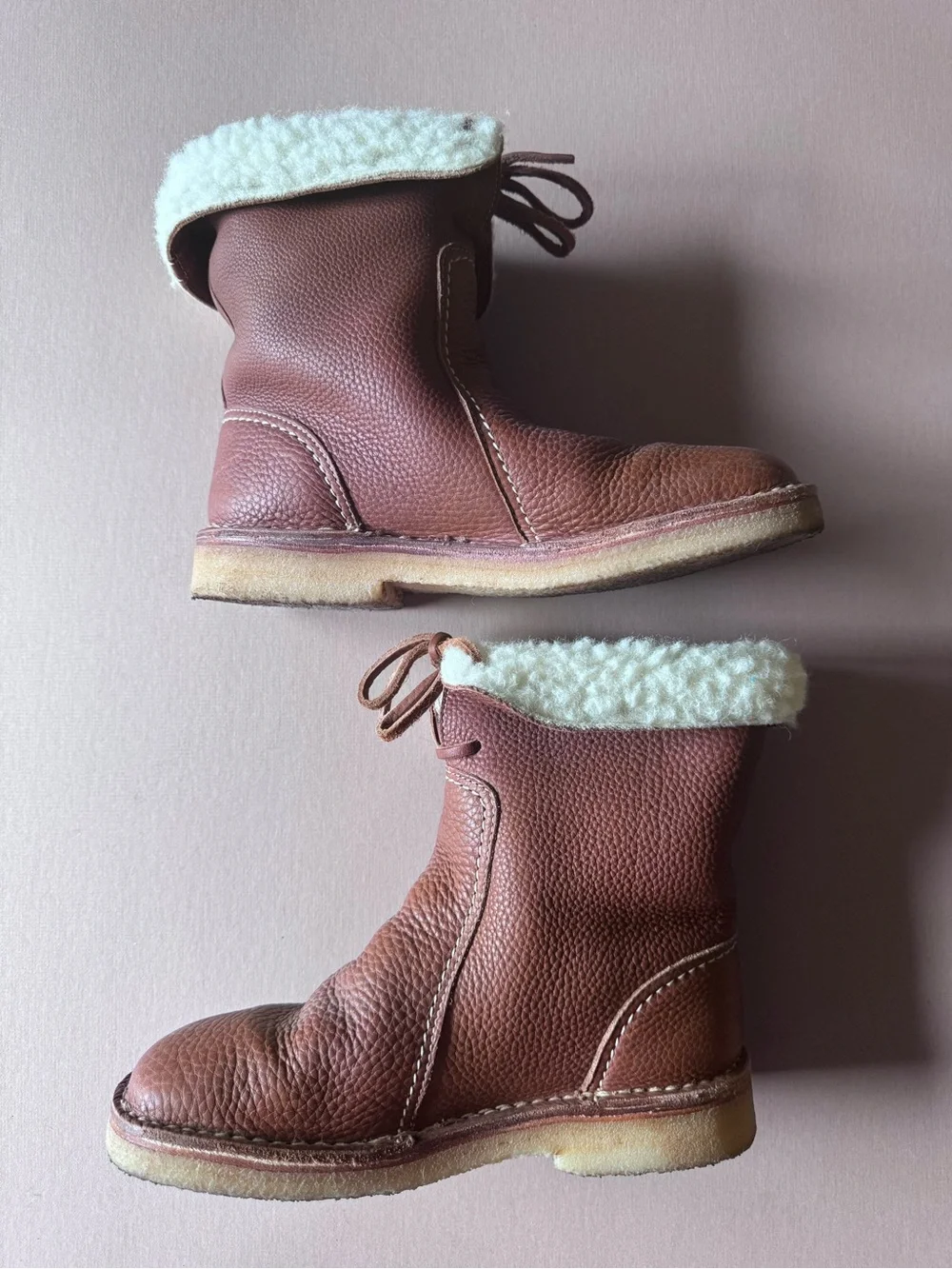 Women’s Arhus Duckfeet USA Pebbled Leather Wool Lined Boots